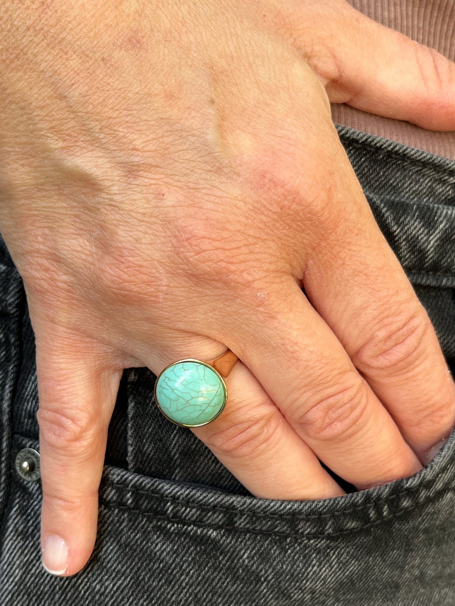 Gemma - Turquoise and Gold Ring