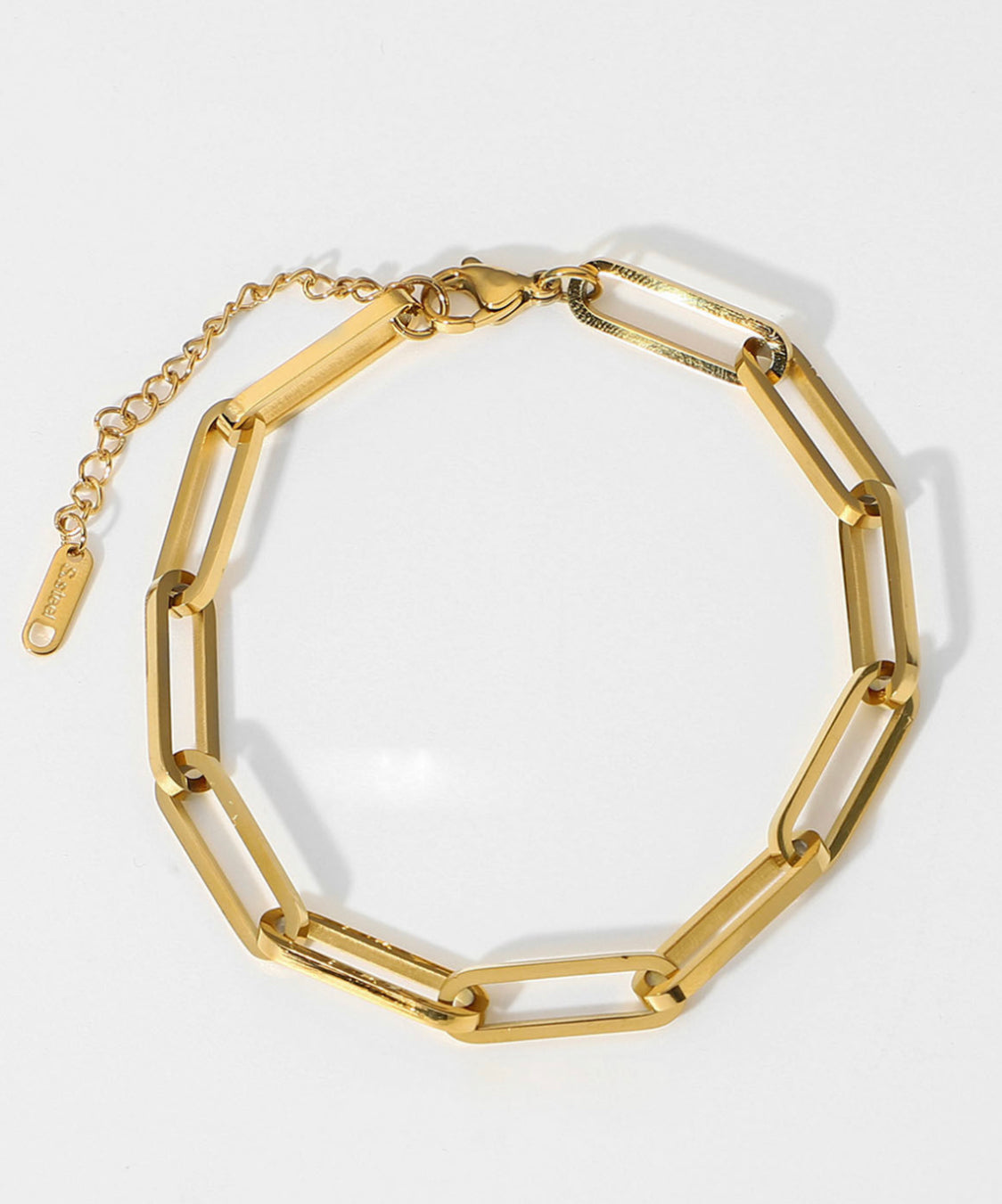 Gold-plated Paperclip Chain Bracelet