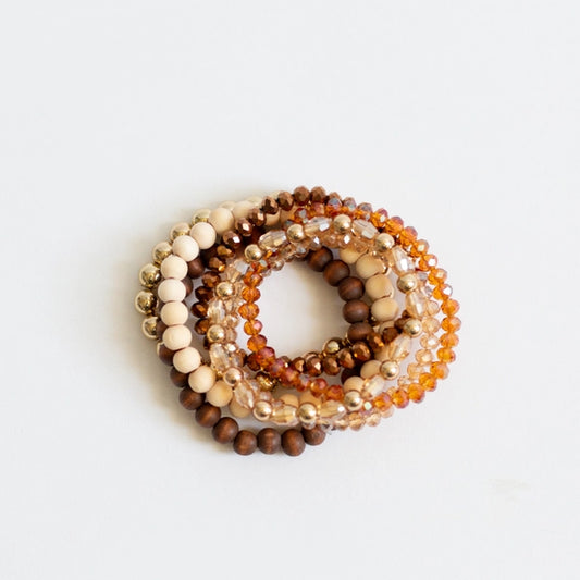 Boho Amber Bracelet - stackable beaded bracelets