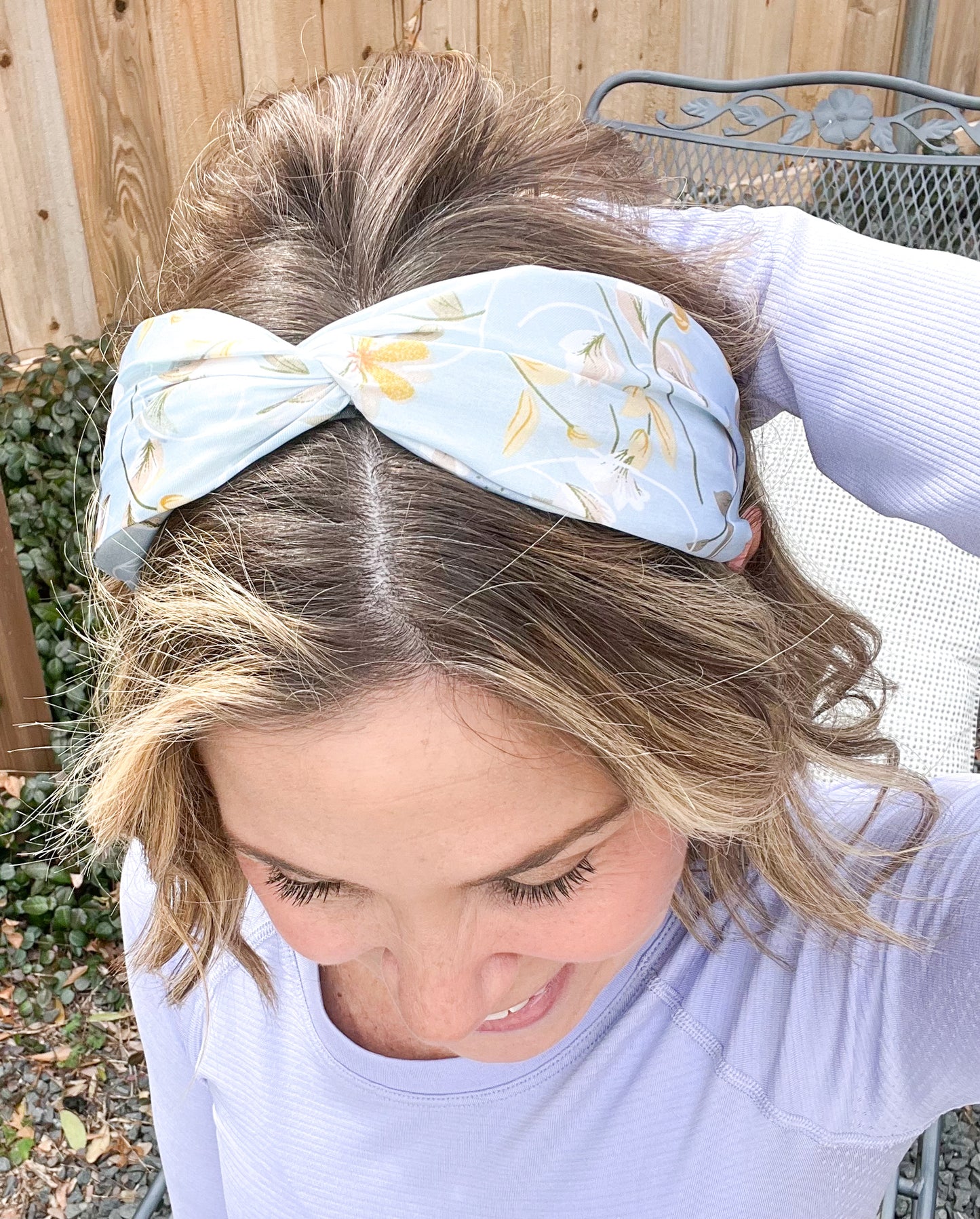 Hey Baby-Blue Floral Headband