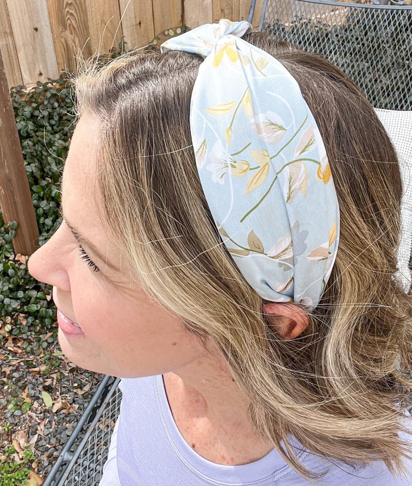 Hey Baby-Blue Floral Headband