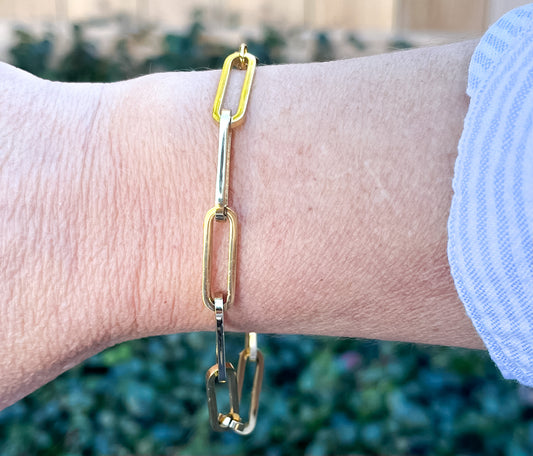 Paperclip Chain Gold-Plated Bracelet