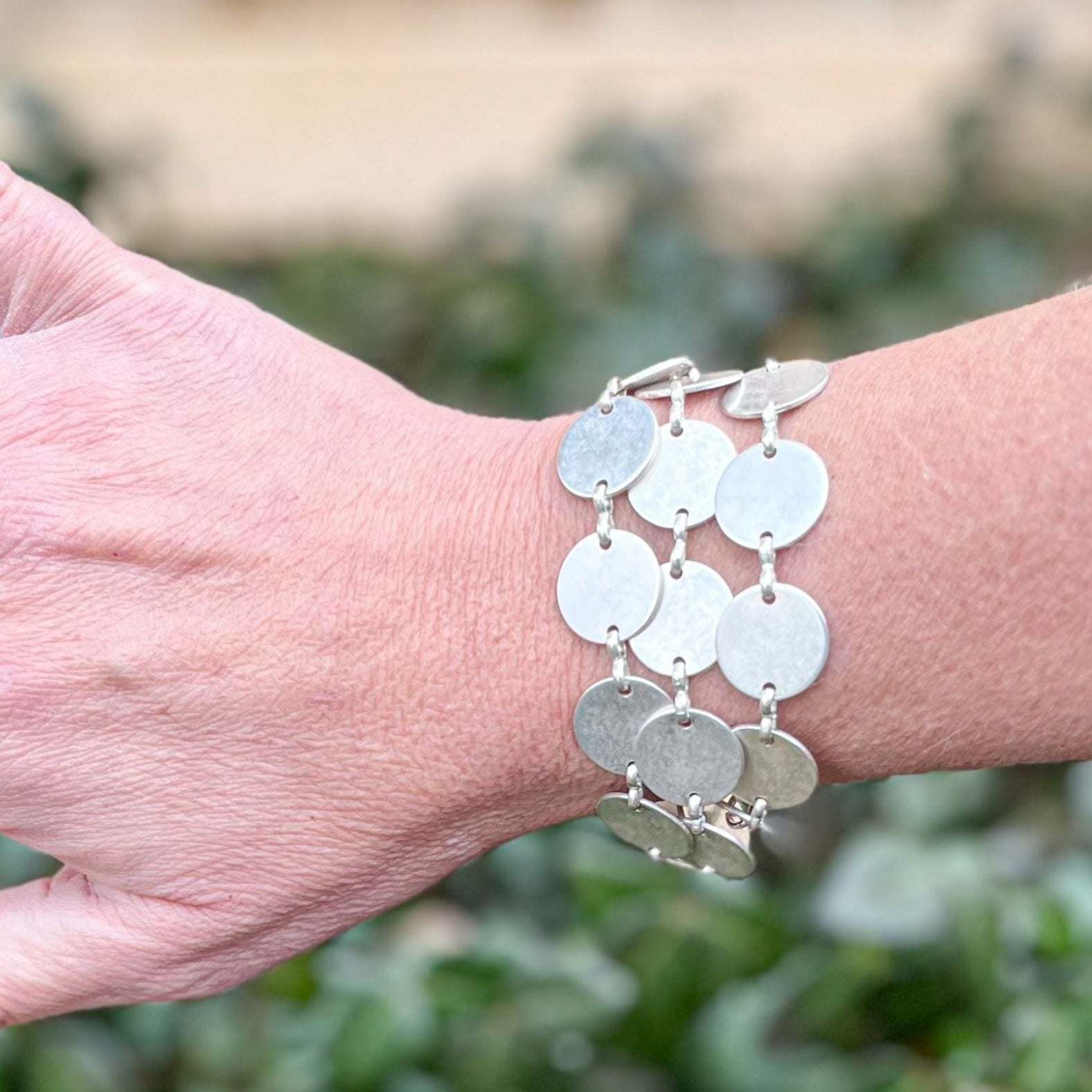 Silver Trio Toggle Bracelet