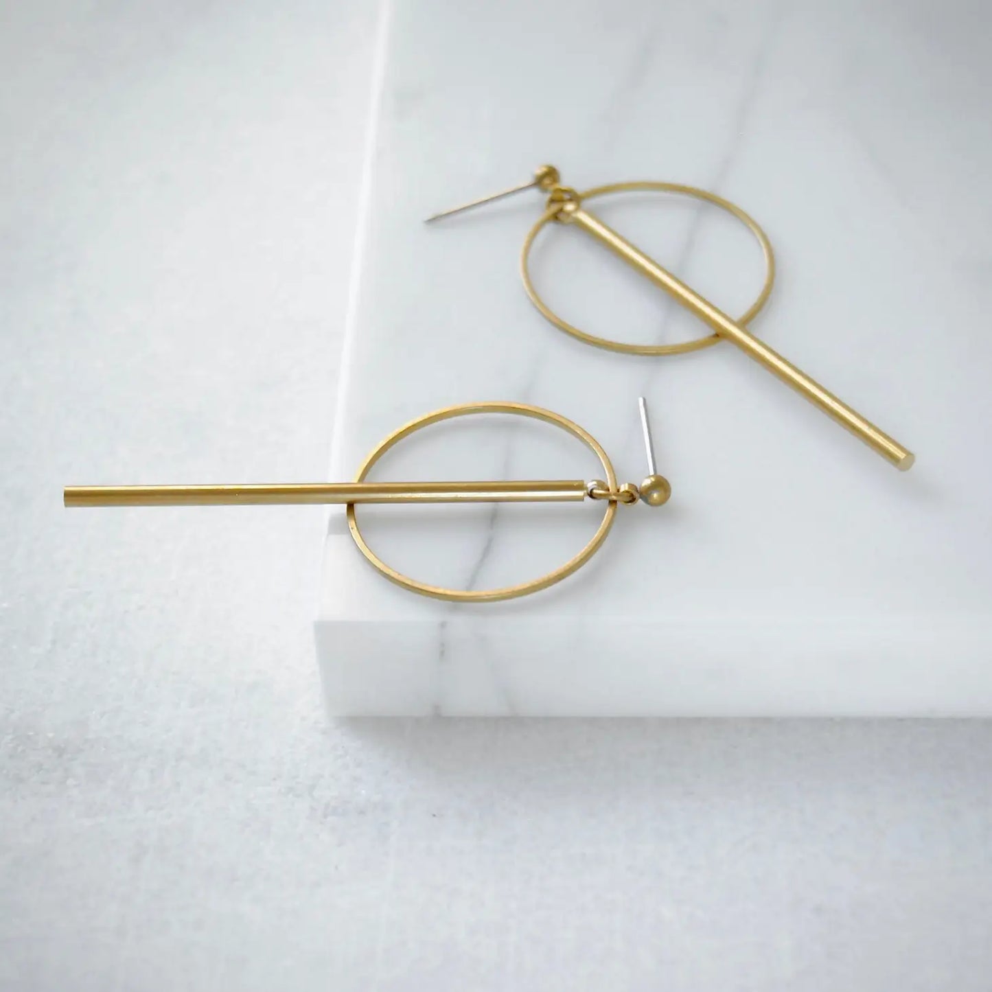 circle and bar earrings