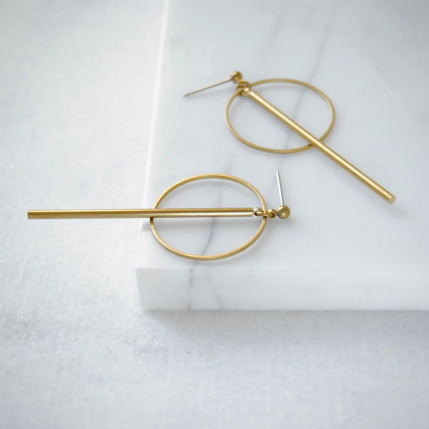 circle and bar earrings